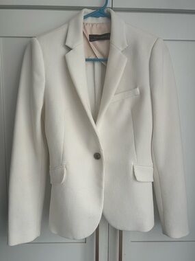 Zara Cream Textured Blazer with Pale Pink Lining